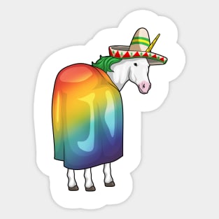 Unicorn Mexican hat Sticker